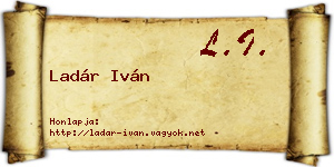 Ladár Iván névjegykártya